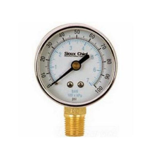 Pressure Gauge 0 to 100 PSI with 1 Lb Graduations 1/4" MIP Connection for Water, Oil Gas 